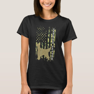 Vintage-Jagdhund-Tarnung Amerikanische Flagge Gord T-Shirt