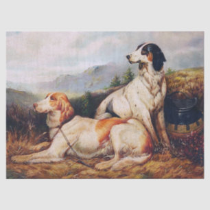 Vintage Jagdhunde Portrait Seidenpapier
