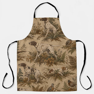 Vintage-Jagdhunde- und Wildvögel-Muster Schürze
