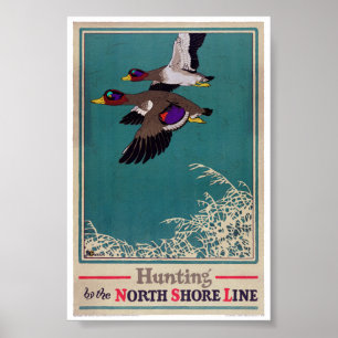 Vintage-Jagdposter restauriert Poster