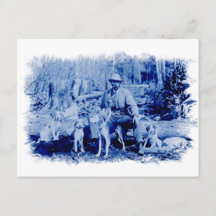 Vintage Jäger mit Hunden Postkarte