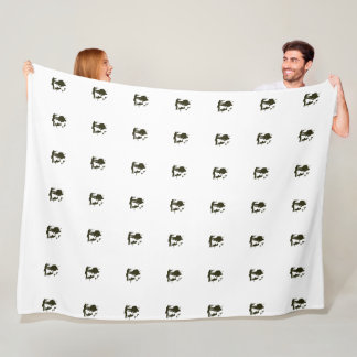 Vintage-Jäger und Silhouette eines Hundes Muster Fleecedecke