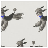 Vintage Jahr-glückliche schwarze Pudel Stoff (Nahaufnahme)