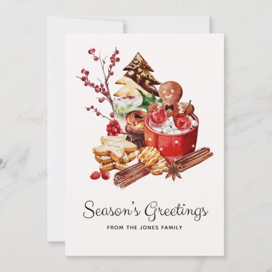 Vintage Jahresgrüße Lebkuchen Weihnachten (Vorderseite)