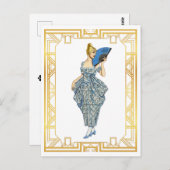 Vintage Jahrhundertwende Mode Vintage Kunst Postkarte (Vorne/Hinten)
