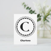 Vintage Jahrhundertwende, Monogramm C Postkarte (Stehend Vorderseite)