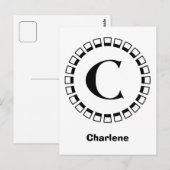 Vintage Jahrhundertwende, Monogramm C Postkarte (Vorne/Hinten)