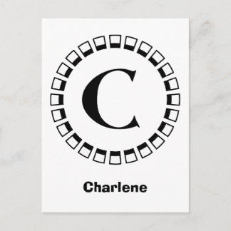 Vintage Jahrhundertwende, Monogramm C Postkarte