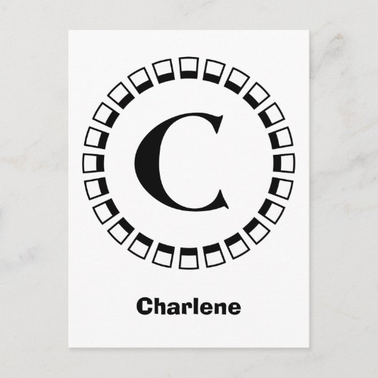 Vintage Jahrhundertwende, Monogramm C Postkarte (Vorderseite)