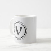 Vintage Jahrhundertwende, Monogramm V Kaffeetasse (Vorderseite Links)