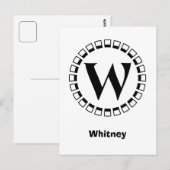 Vintage Jahrhundertwende, Monogramm W Postkarte (Vorne/Hinten)