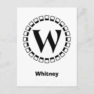 Vintage Jahrhundertwende, Monogramm W Postkarte