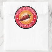 Vintage Jalapeno-Jelly-Label-Vorlage Runder Aufkleber (Tasche)