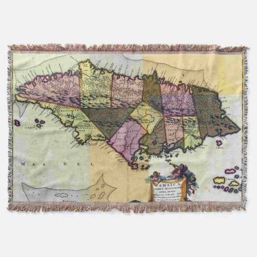 Vintage Jamaika 1680 Karte Decke (Vorderseite)