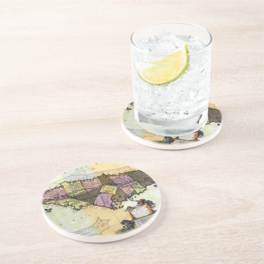 Vintage Jamaika 1680 Karte Untersetzer (Seite)