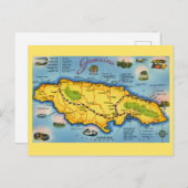 Vintage Jamaika-Karte Postkarte (Vorne/Hinten)