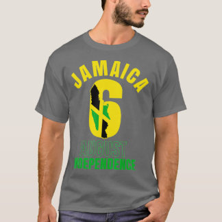 Vintage jamaikanische Flagge 6 August Unabhängigke T-Shirt