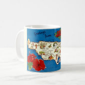 Vintage jamaikanische Karte Kaffeetasse (Vorderseite Links)