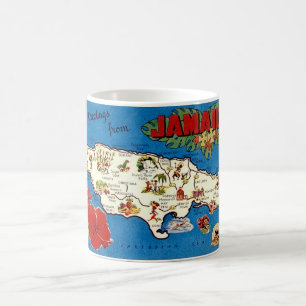 Vintage jamaikanische Karte Kaffeetasse