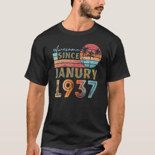 vintage Januar 1937 92 Jahre alt 85. Geburtstag Mä T-Shirt