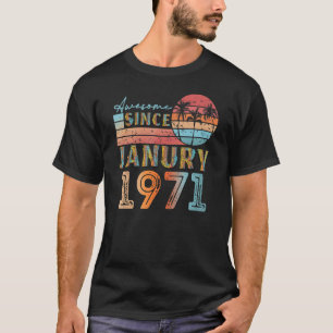 vintage Januar 1971 92 Jahre alt 51. Geburtstag Mä T-Shirt