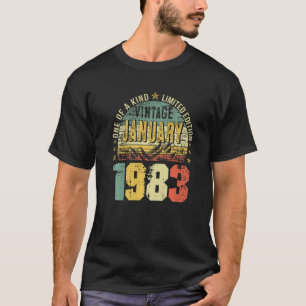 Vintage Januar 1983 40. Geburtstag Männer T-Shirt