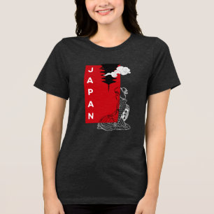 Vintage Japan Geisha-Shirt Traditionelle japanisch Tri-Blend Shirt