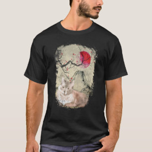 Vintage Japan Katze Japanischer Holzschnitt T-Shirt