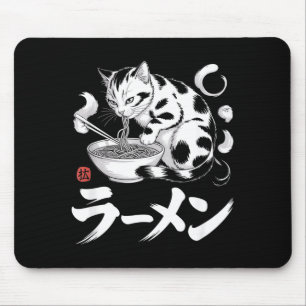 Vintage Japan Kunst Ramen Katze Retro Japanisches Mousepad