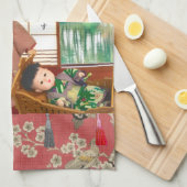 Vintage Japan Ningyo Kitchen Towels Geschirrtuch (Viertel Falte)