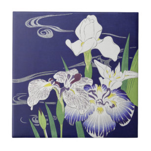 Vintage-Japan-Schwertlilie-Kunstprint Kogyo Tsukio Fliese