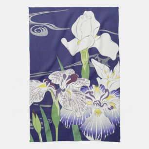 Vintage-Japan-Schwertlilie-Kunstprint Kogyo Tsukio Geschirrtuch