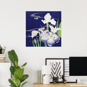 Vintage-Japan-Schwertlilie-Kunstprint Kogyo Tsukio Poster