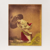 Vintage Japanerin im Wind Puzzle (Vertikal)