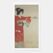 Vintage Japanerin in Rot-Kimono Serviette (Vorderseite)