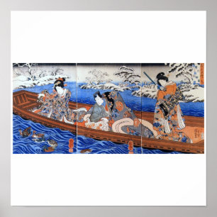 Vintage Japanese Art 1800's Poster