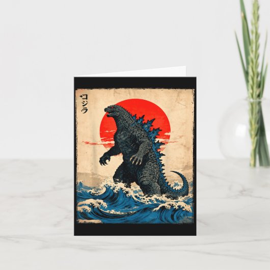 Vintage Japanese Art Kaiju Monster Karte (Vorderseite)