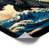 Vintage Japanese Art Kaiju Monster Poster (Ecke)