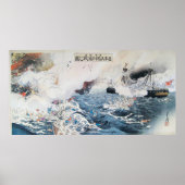 Vintage Japanese Art Naval Battle Poster (Vorne)