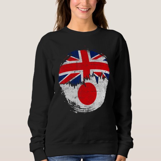 Vintage Japanese British Flag Roots Japan Distress Sweatshirt (Vorderseite)