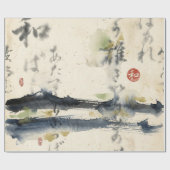 Vintage Japanese Calligraphy Art (11) Geschenkpapier (Flach)