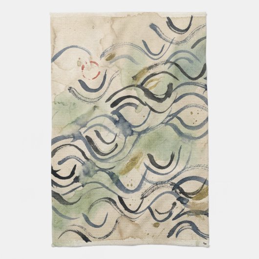 Vintage Japanese Calligraphy Art (6) Geschirrtuch (Vertikal)