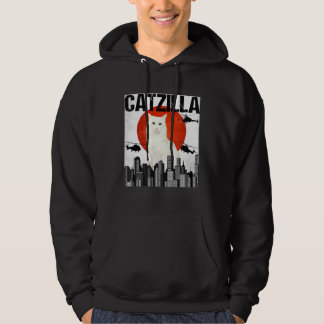 Vintage Japanese Catzilla Turkish Angora Cat Hoodie
