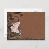 Vintage Japanese Cranes Einladungspostkarte (Vorne/Hinten)