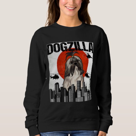 Vintage Japanese Dogzilla Lhasa Apsos Sweatshirt (Vorderseite)