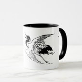 Vintage Japanese Drawing of a Crane Tasse (VorderseiteRechts)