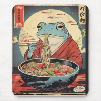 Vintage Japanese Frog Ramen Ukiyo-e Aesthetic Gift Mousepad