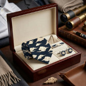 Vintage Japanese Navy Cloud Pattern Krawatte