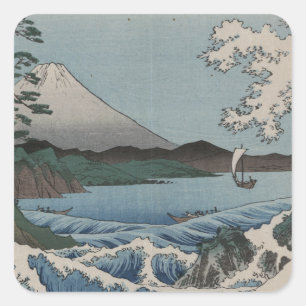Vintage Japanisch Die See von Satta Quadratischer Aufkleber