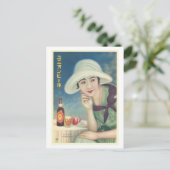 Vintage japanische Aasahi-Bierwerbung Postkarte (Stehend Vorderseite)